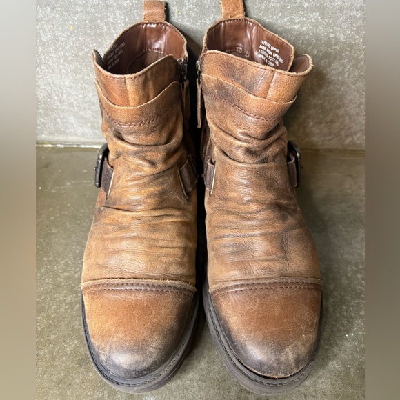 Earth Jericho Almond Brown Leather Boots Womens Size 10B Y2K Super Cool - Picture 7 of 13